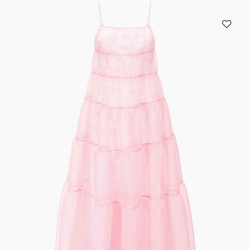 STAUD Pink Tiered Maxi Dress